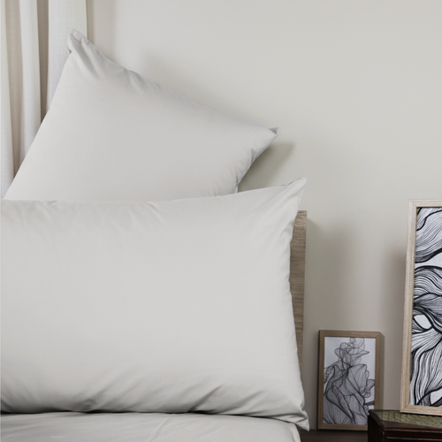 Light Grey Organic Cotton Percale Pillowcases