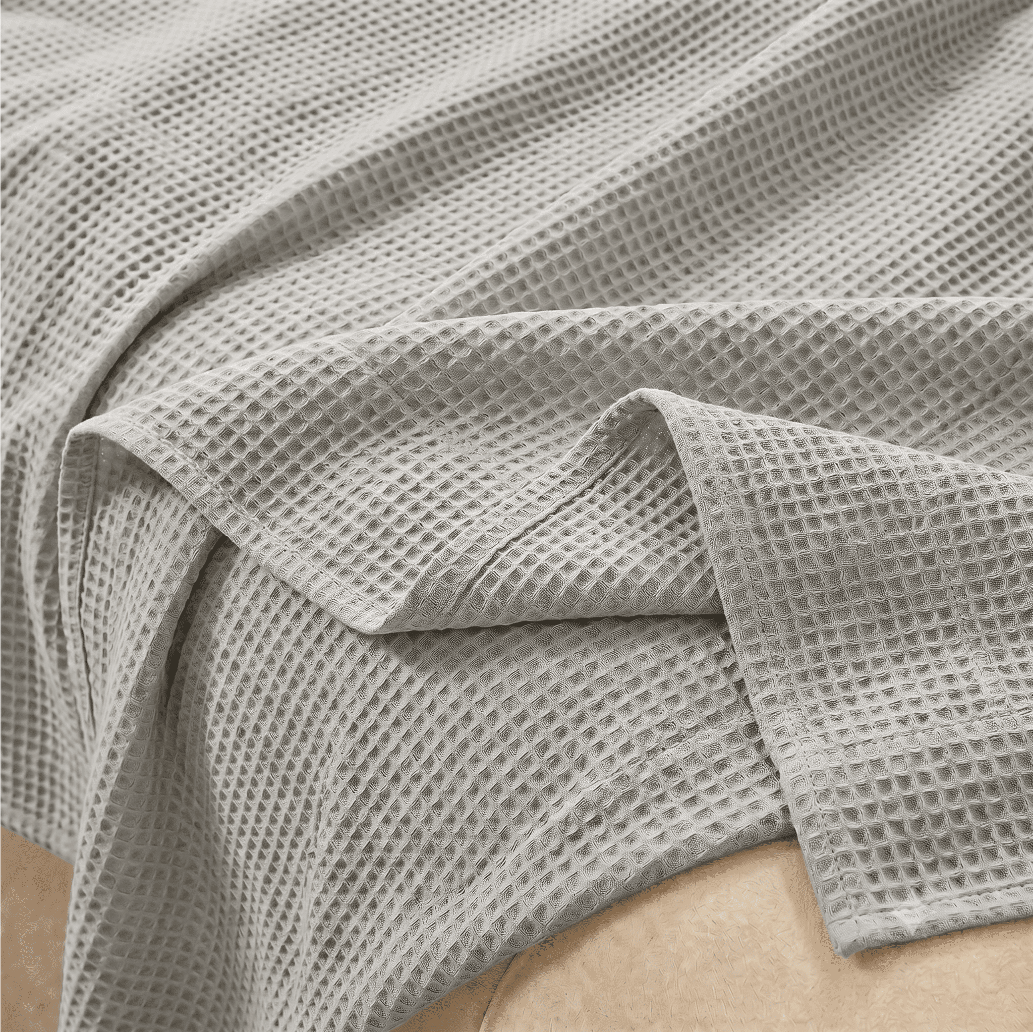 Light Grey Waffle Throw