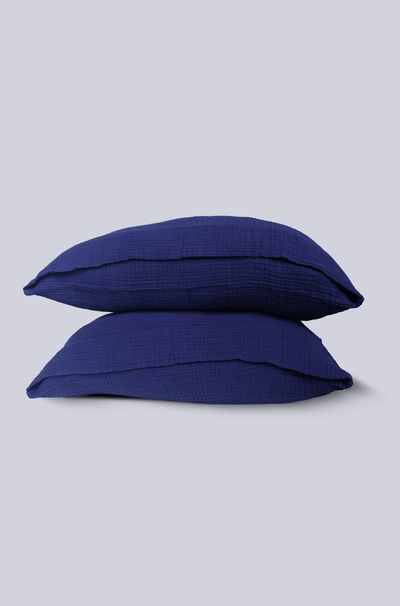 Astral Blue Muslin Square Pillowcases