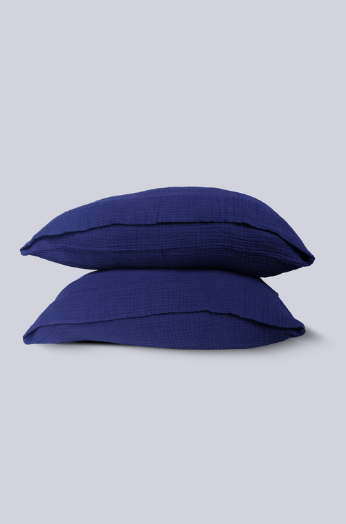 Astral Blue Muslin Square Pillowcases