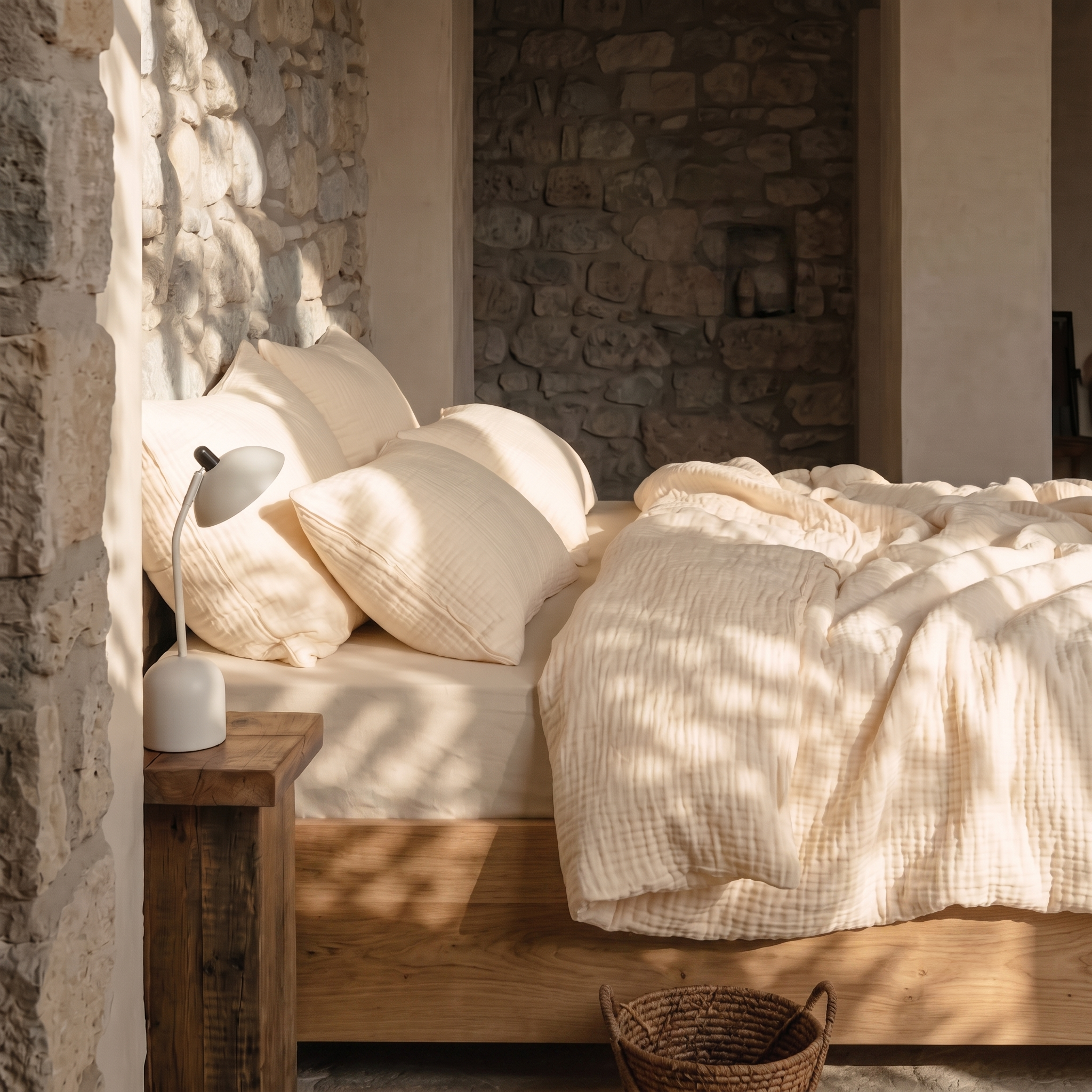 Soft & Breathable 4-Layered Organic Cotton Muslin Cover Set - Butter Bean