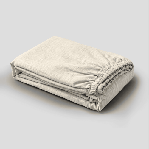 Ivory European Linen Extra Deep Fitted Sheet