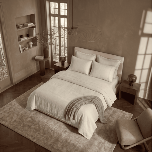 Ivory European Linen Duvet Cover