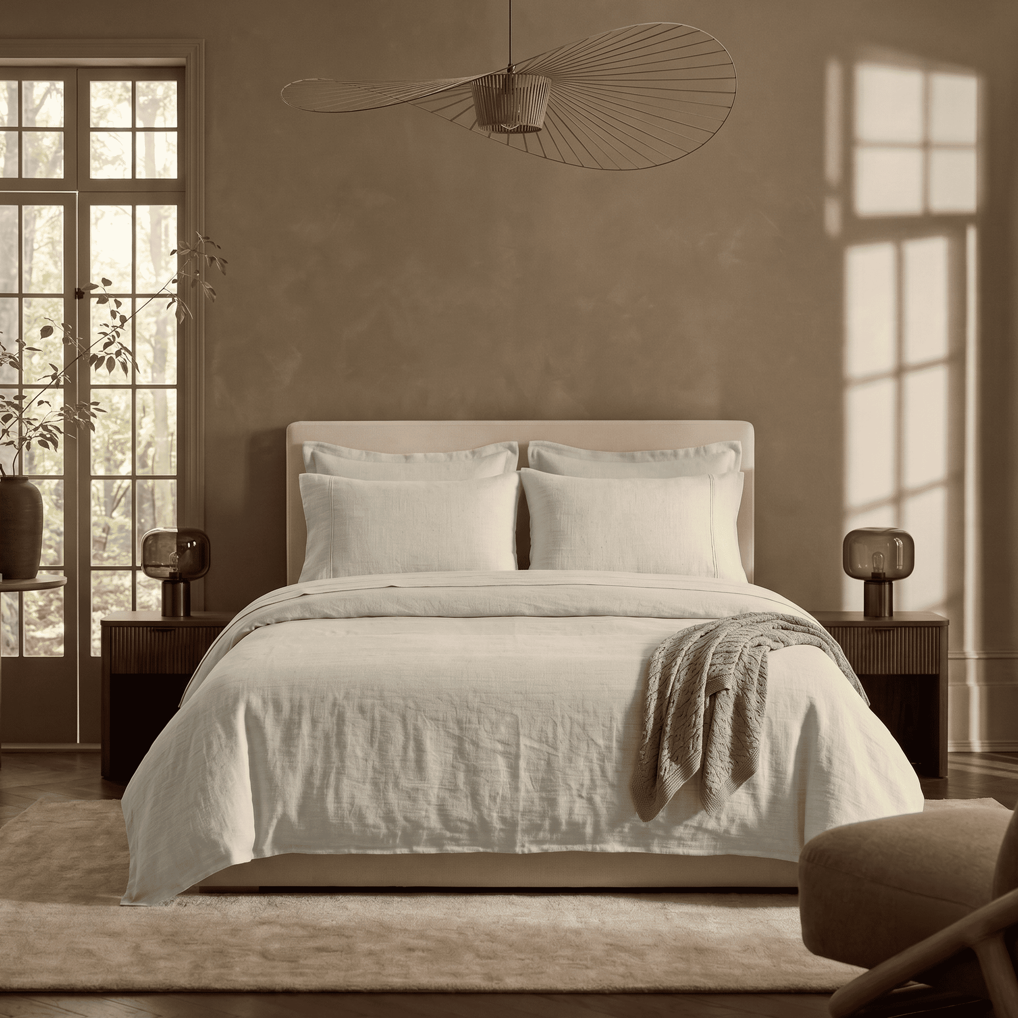 Ivory European Linen Chambray Fitted Sheet