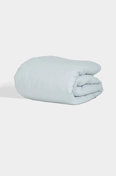 Light Blue Piped Percale Duvet Cover