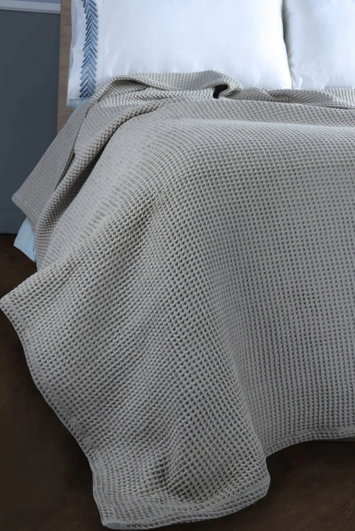 Light Grey Waffle Throw
