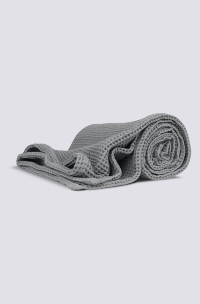 Light Grey Waffle Throw