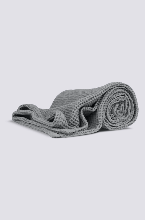 light grey waffle throw