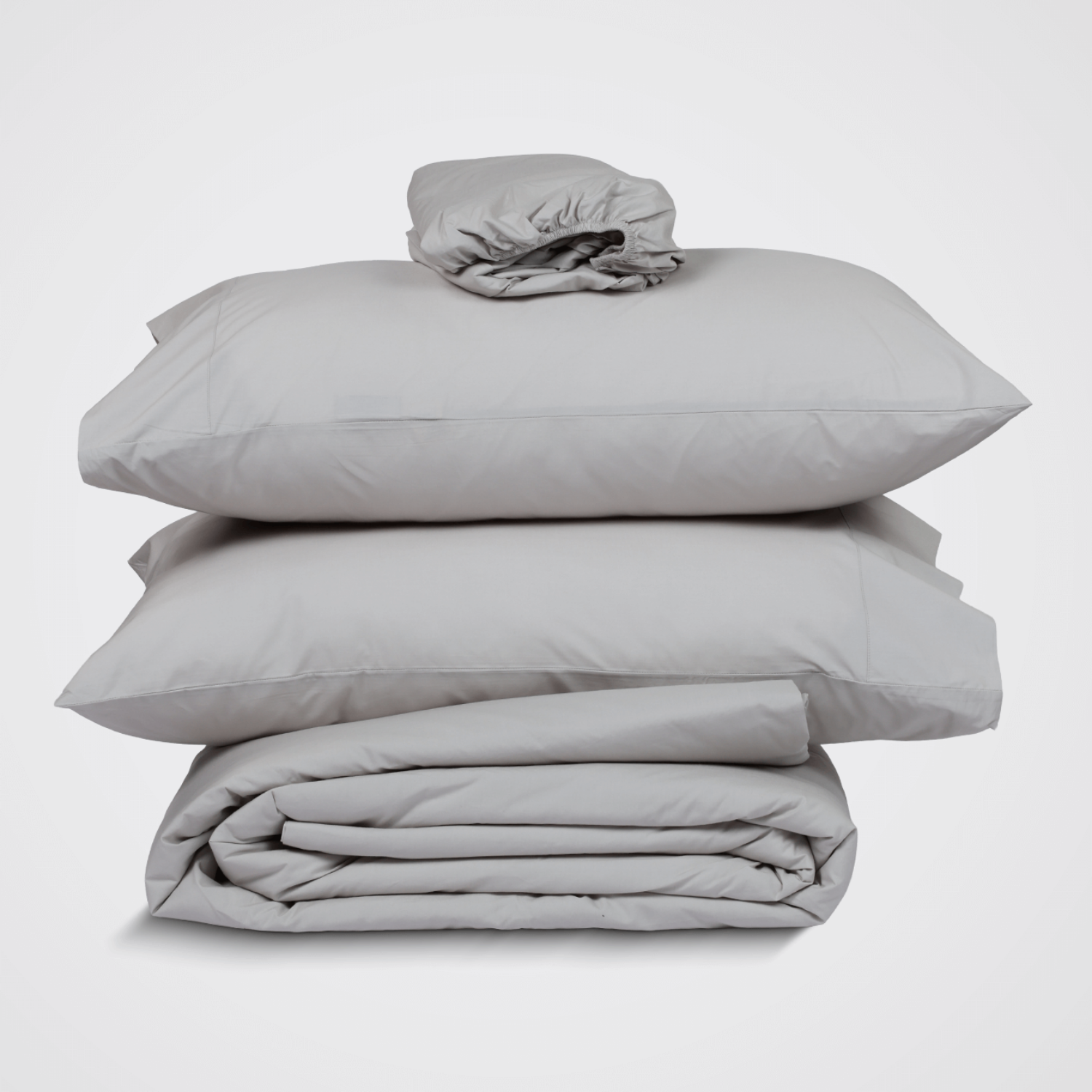 Light Grey Crisp Cool Percale Duvet Set