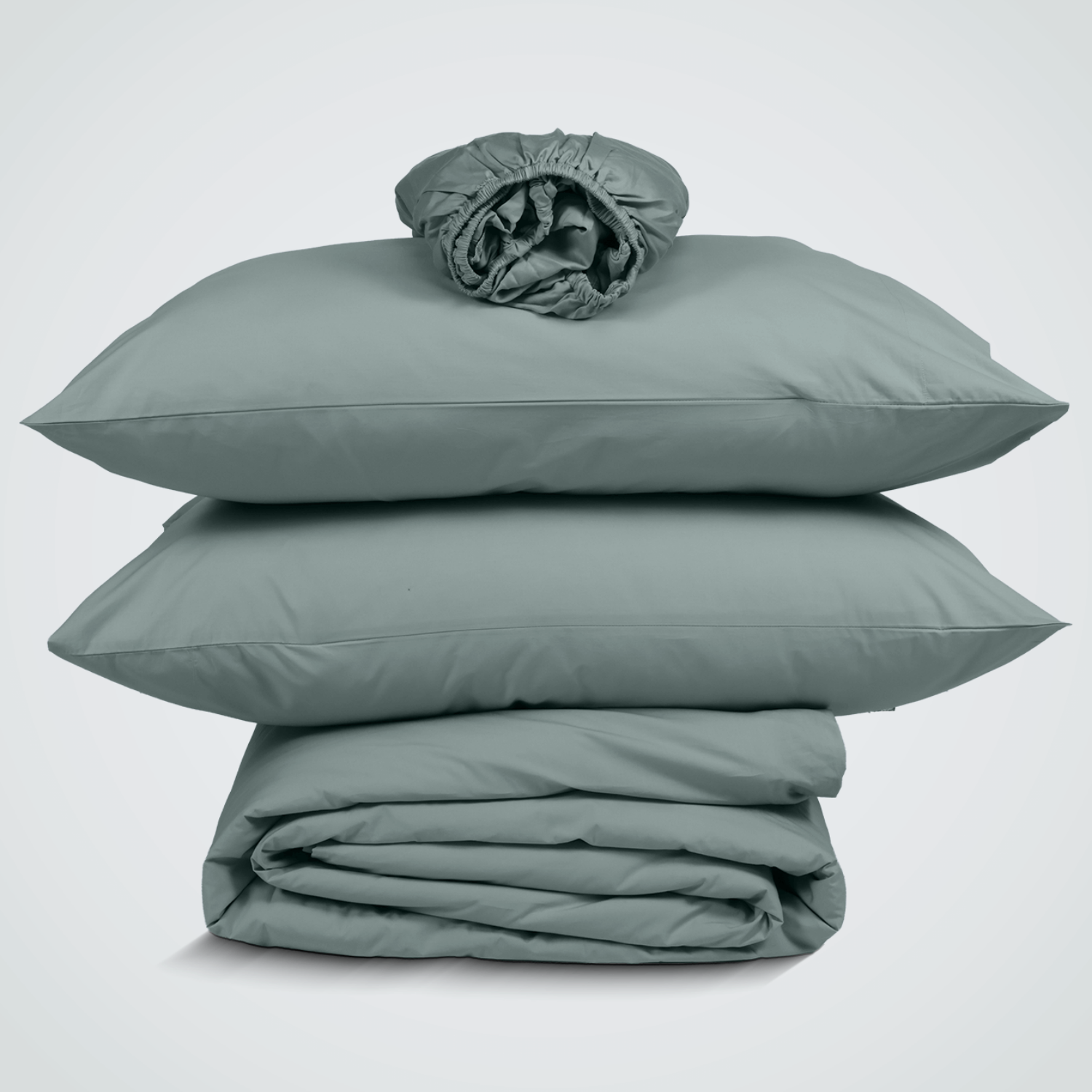 Sage Crisp Cool Percale Duvet Set