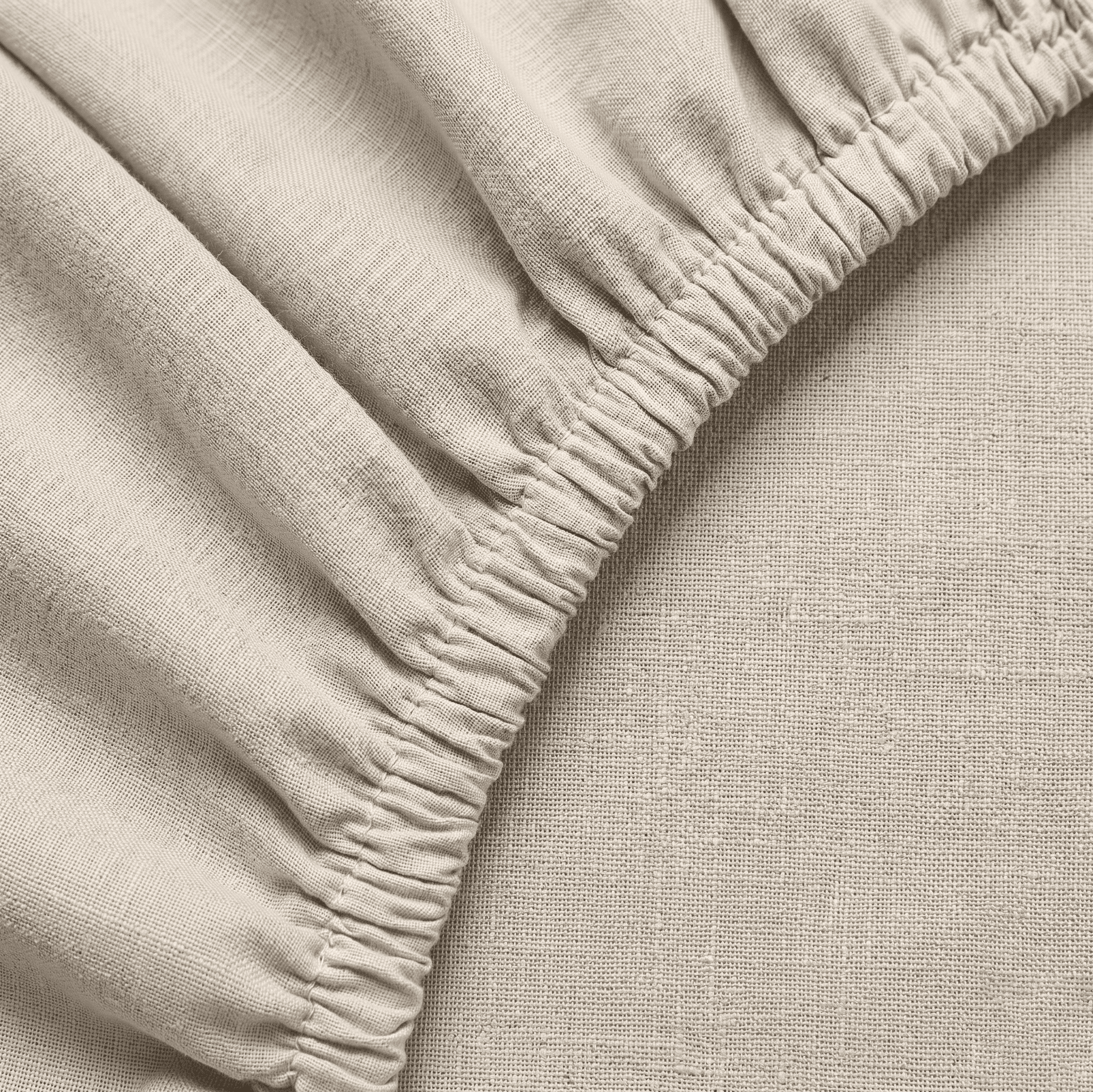 Sand European Linen Chambray Fitted Sheet