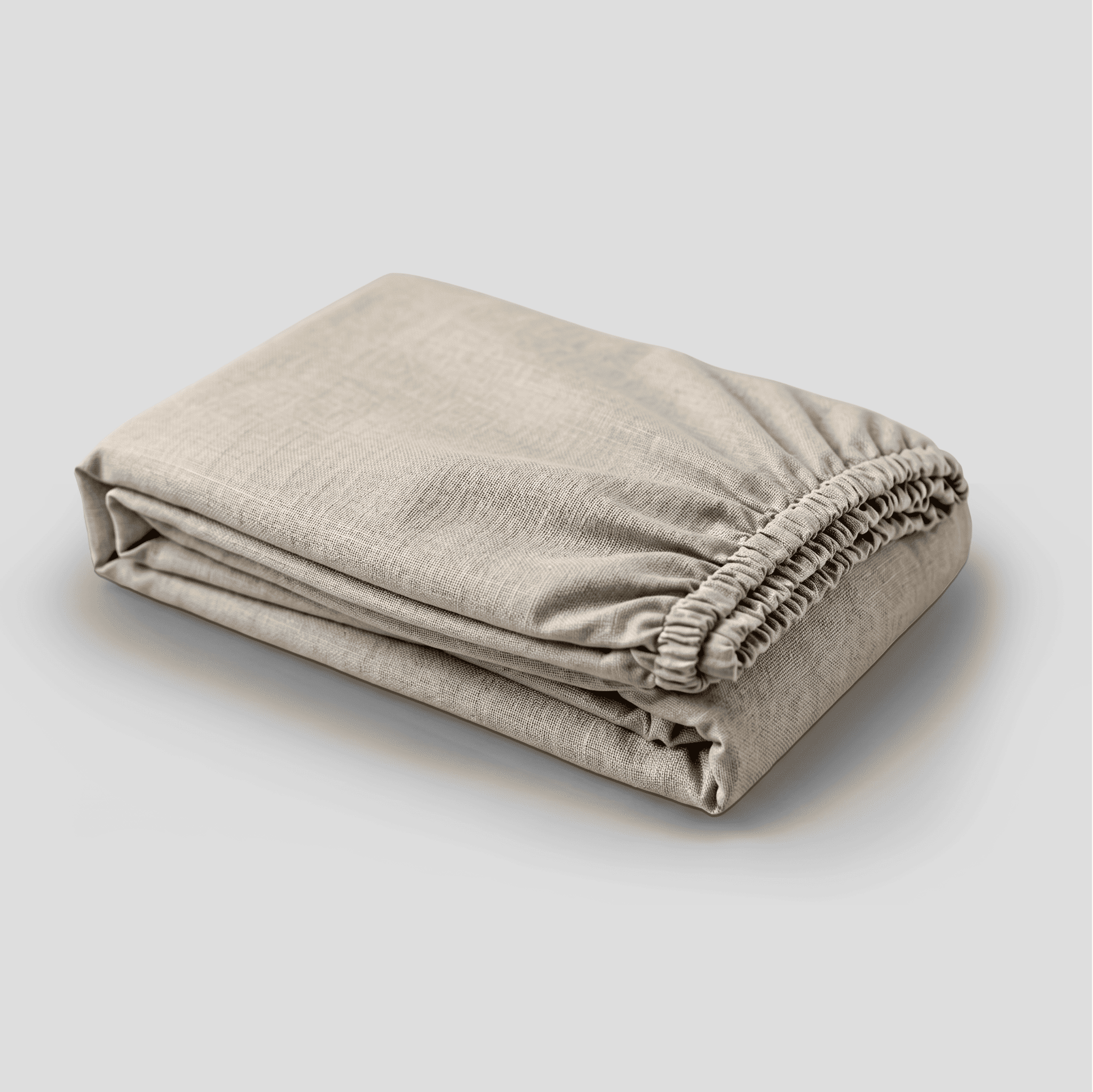 Sand European Linen Chambray Fitted Sheet