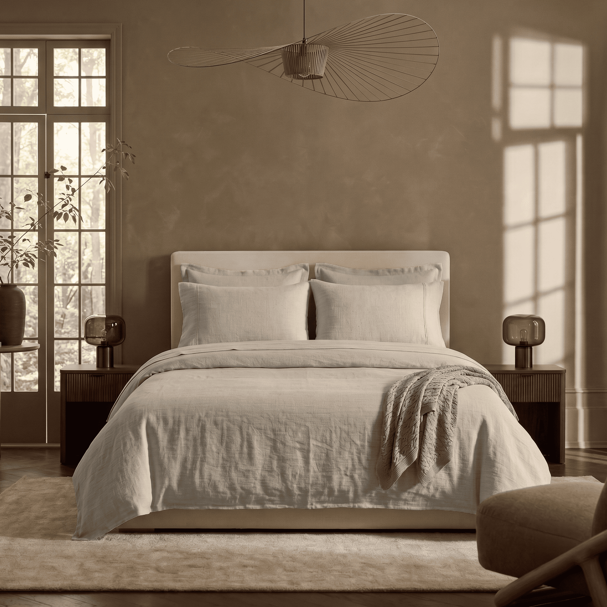 Sand European Linen Chambray Flat Sheet