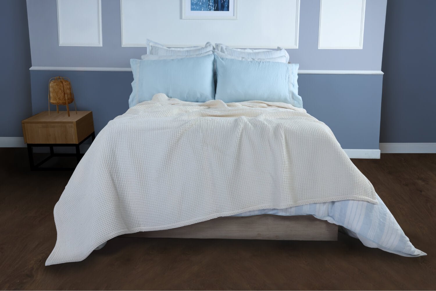 Ivory waffle blankets