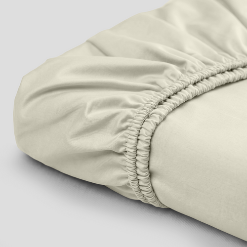 Ivory Luxury Cotton Sateen Extra Deep Fitted Sheet