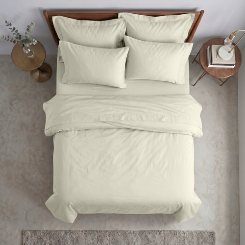 Ivory Luxury Cotton Sateen Oxford Pillowcases