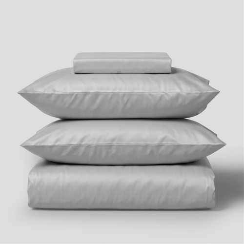 Light Grey Silky Soft Sateen Duvet Set
