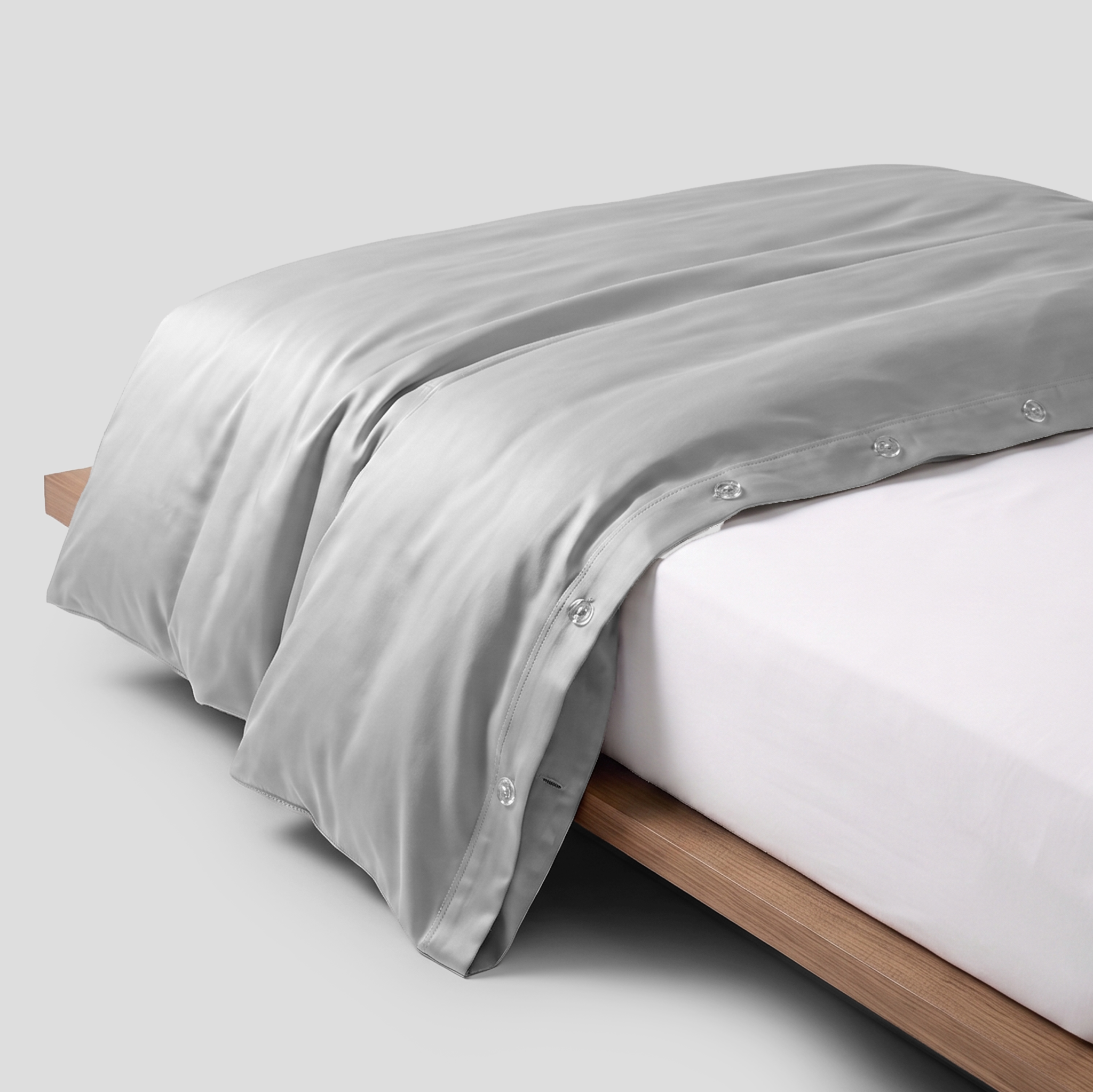 Light Grey Luxury Cotton Sateen Duvet Cover