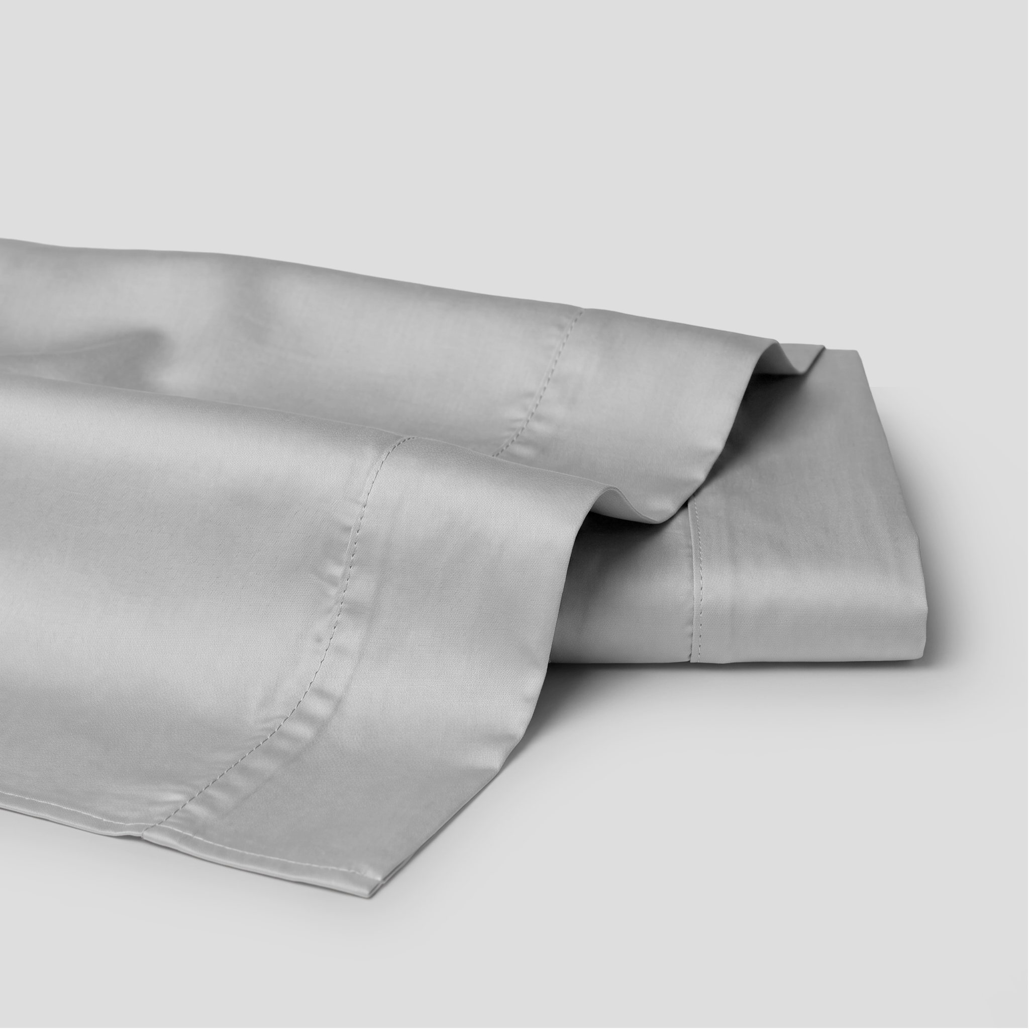 Light Grey Luxury Cotton Sateen Flat Sheet