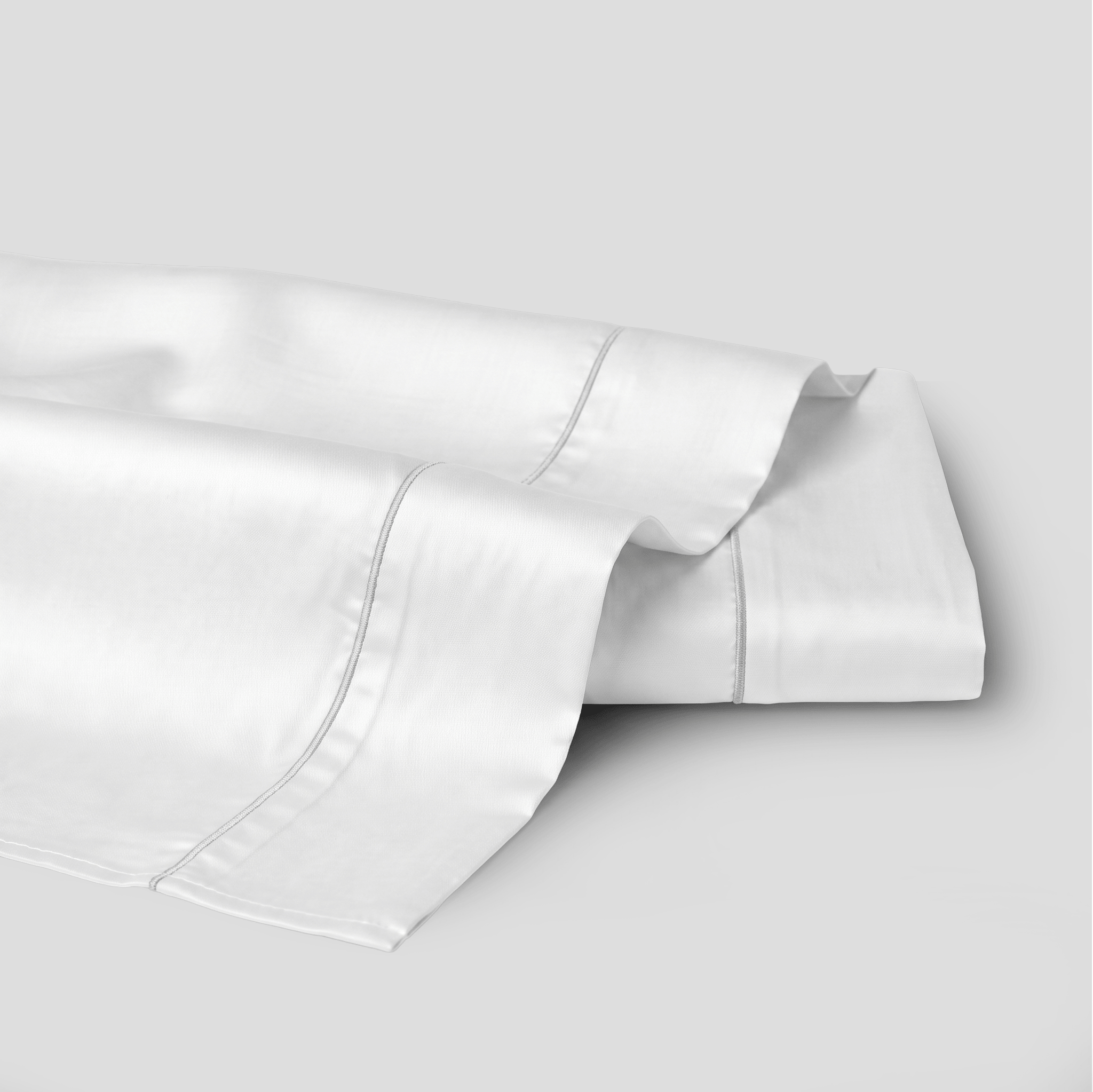 Light Grey Embroidered Sateen Flat Sheet
