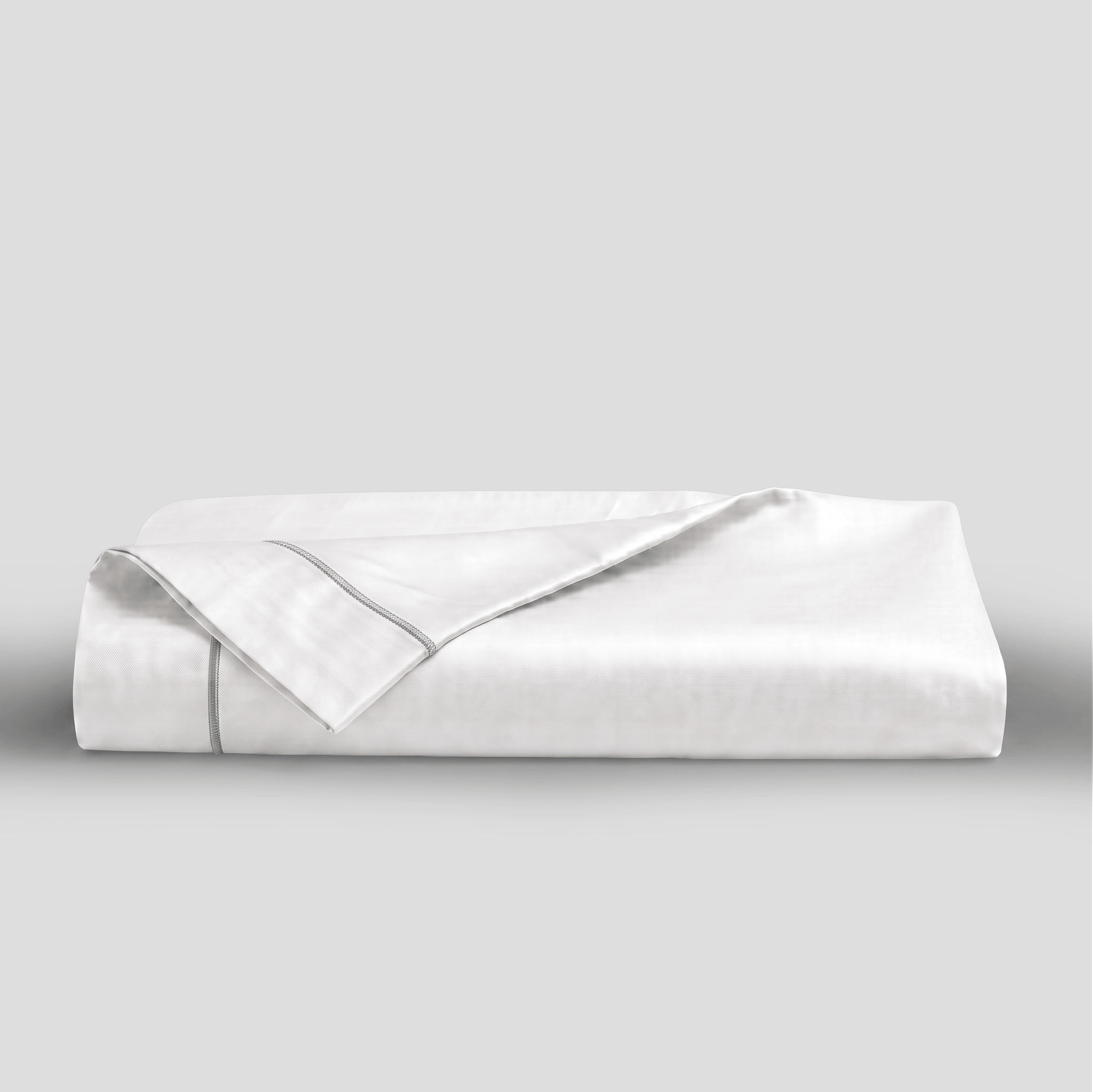 Light Grey Embroidered Sateen Flat Sheet