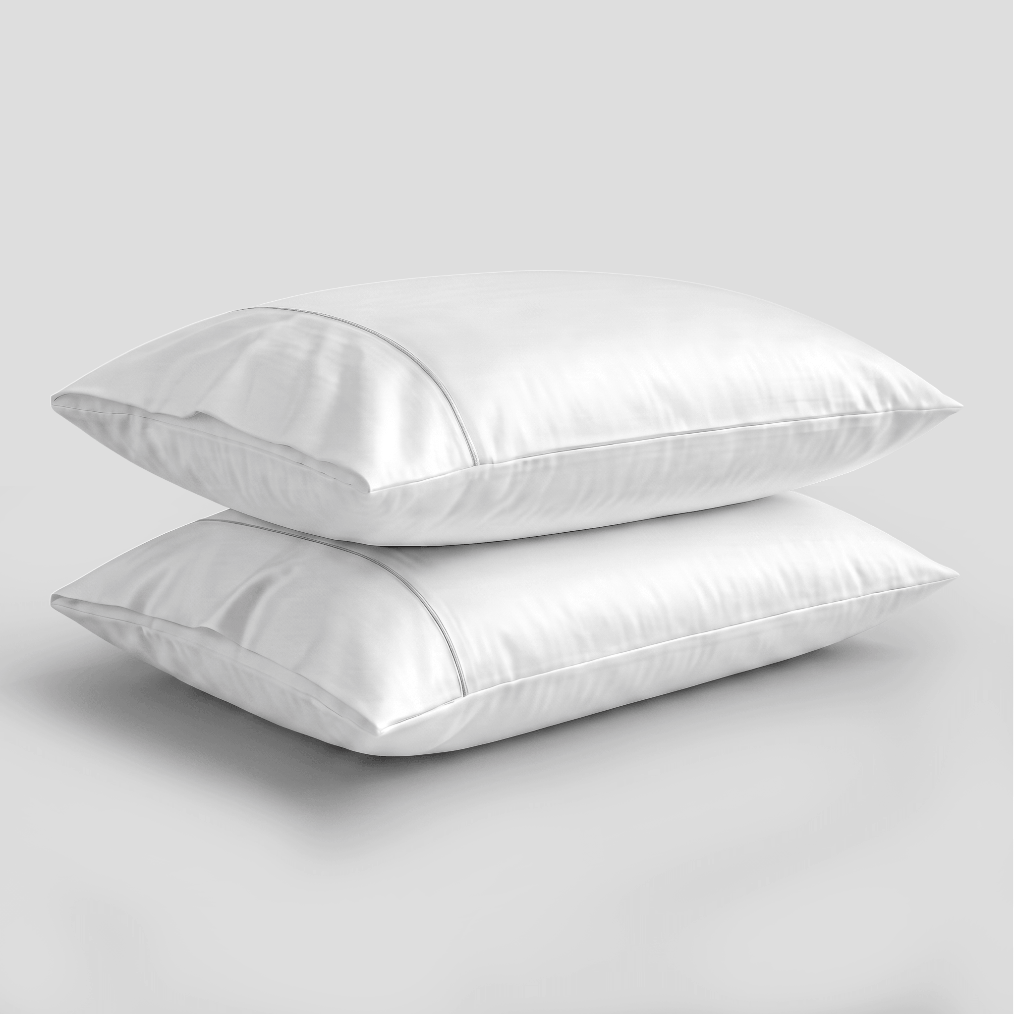 Light Grey Embroidered Sateen Pillowcases