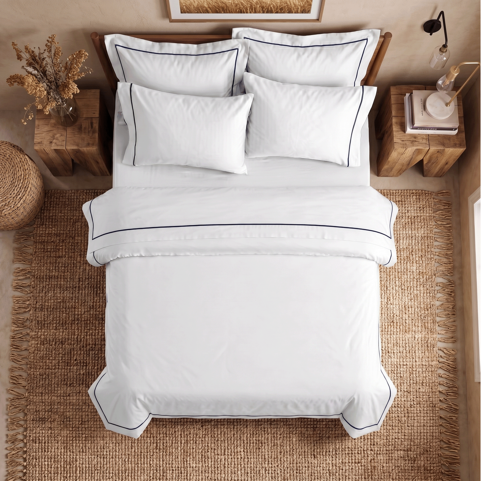 Nightfall Embroidered Sateen Oxford Pillowcases