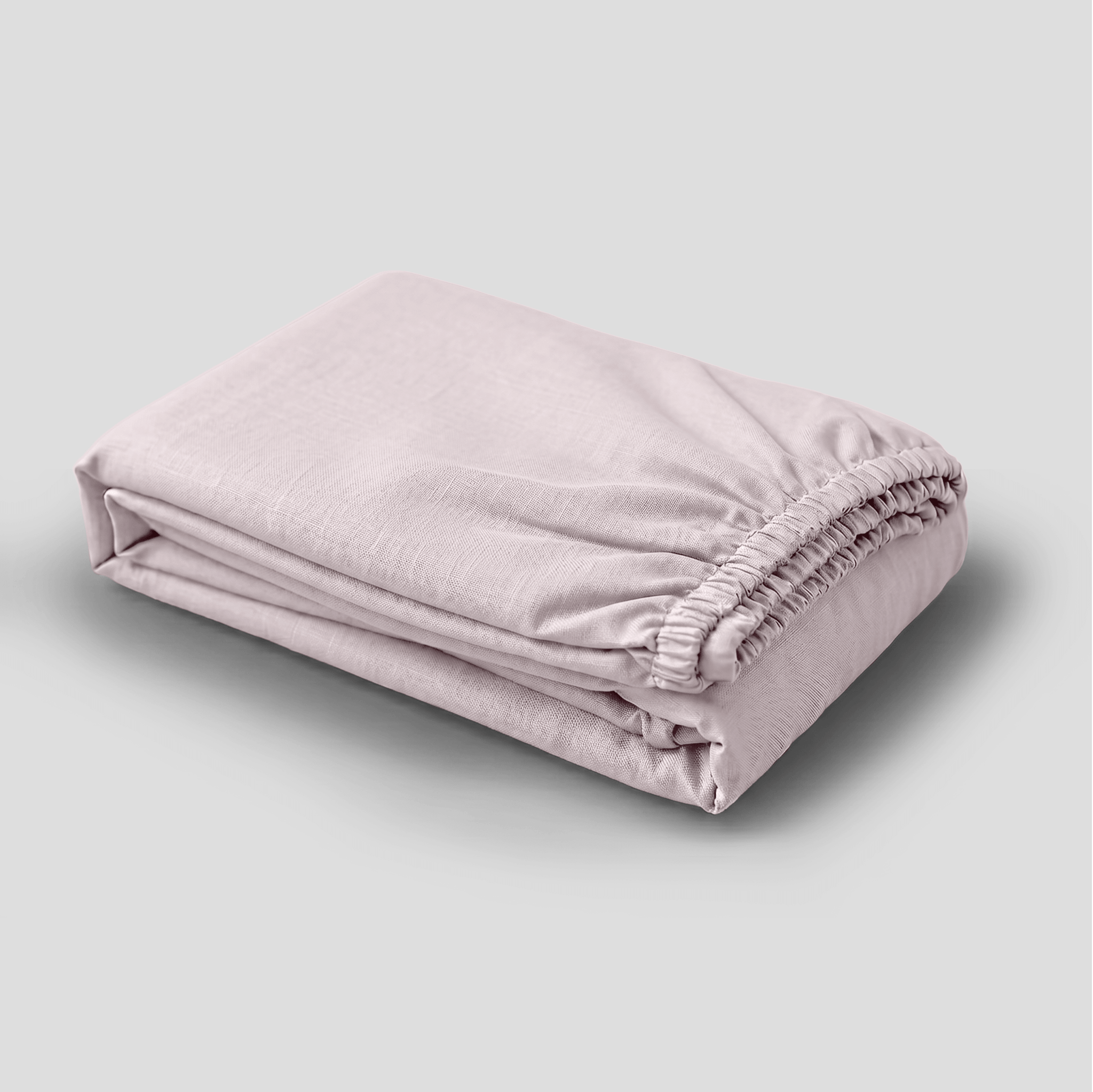 Soft Blush European Linen Fitted Sheet
