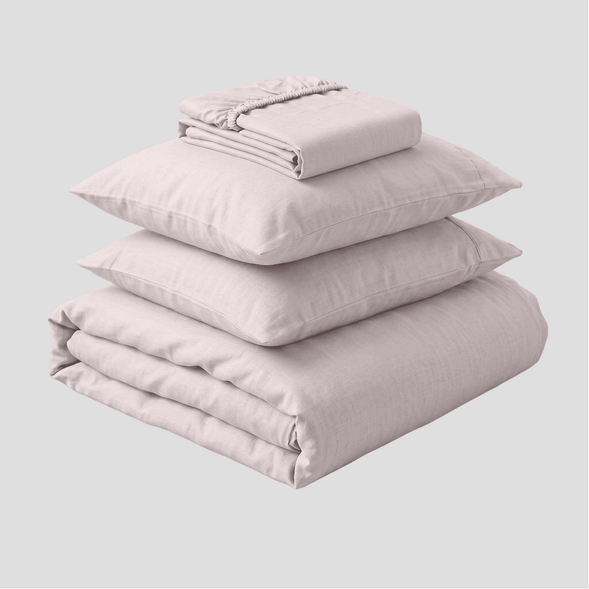 Soft Blush Breathable Linen Duvet Set