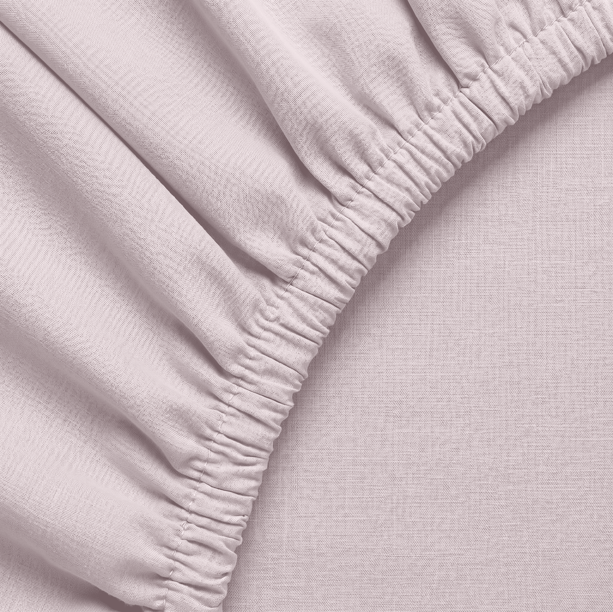 Soft Blush European Linen Chambray Fitted Sheet