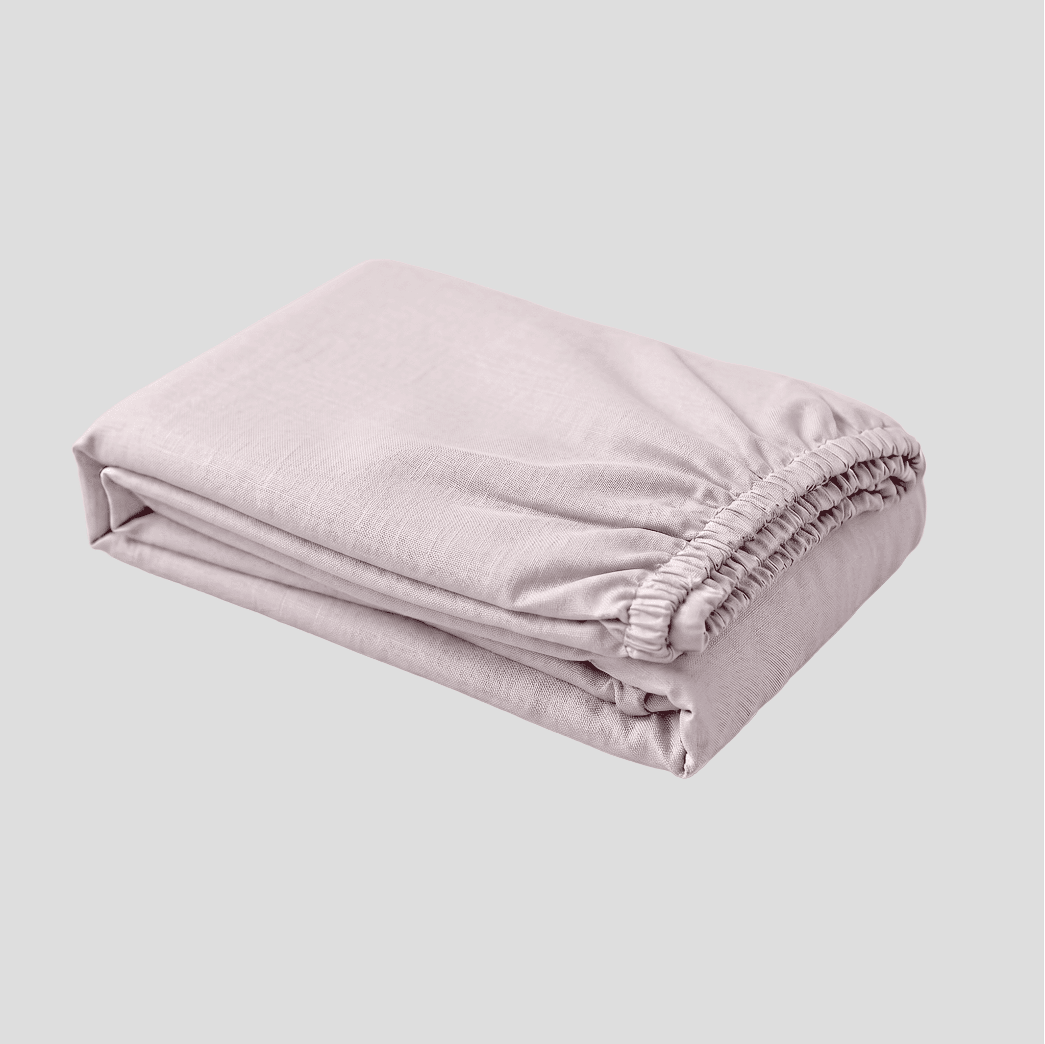 Soft Blush European Linen Chambray Fitted Sheet