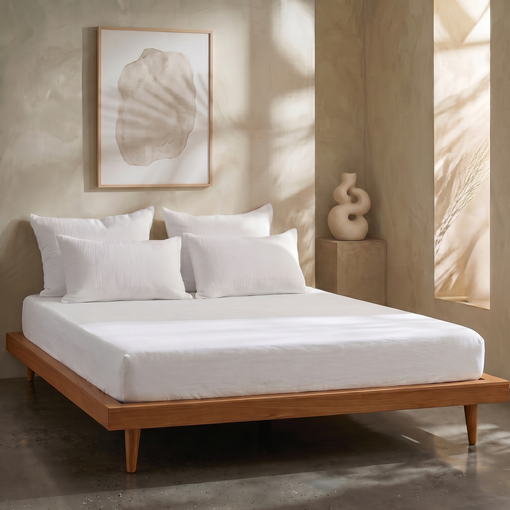 White Organic Cotton Percale Extra Deep Fitted Sheet