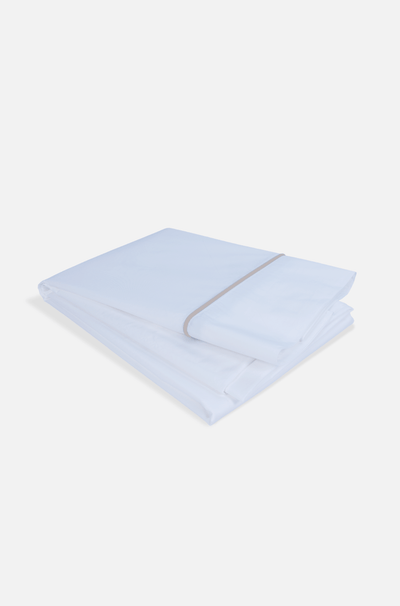 Light Grey Embroidered Sateen Flat Sheet