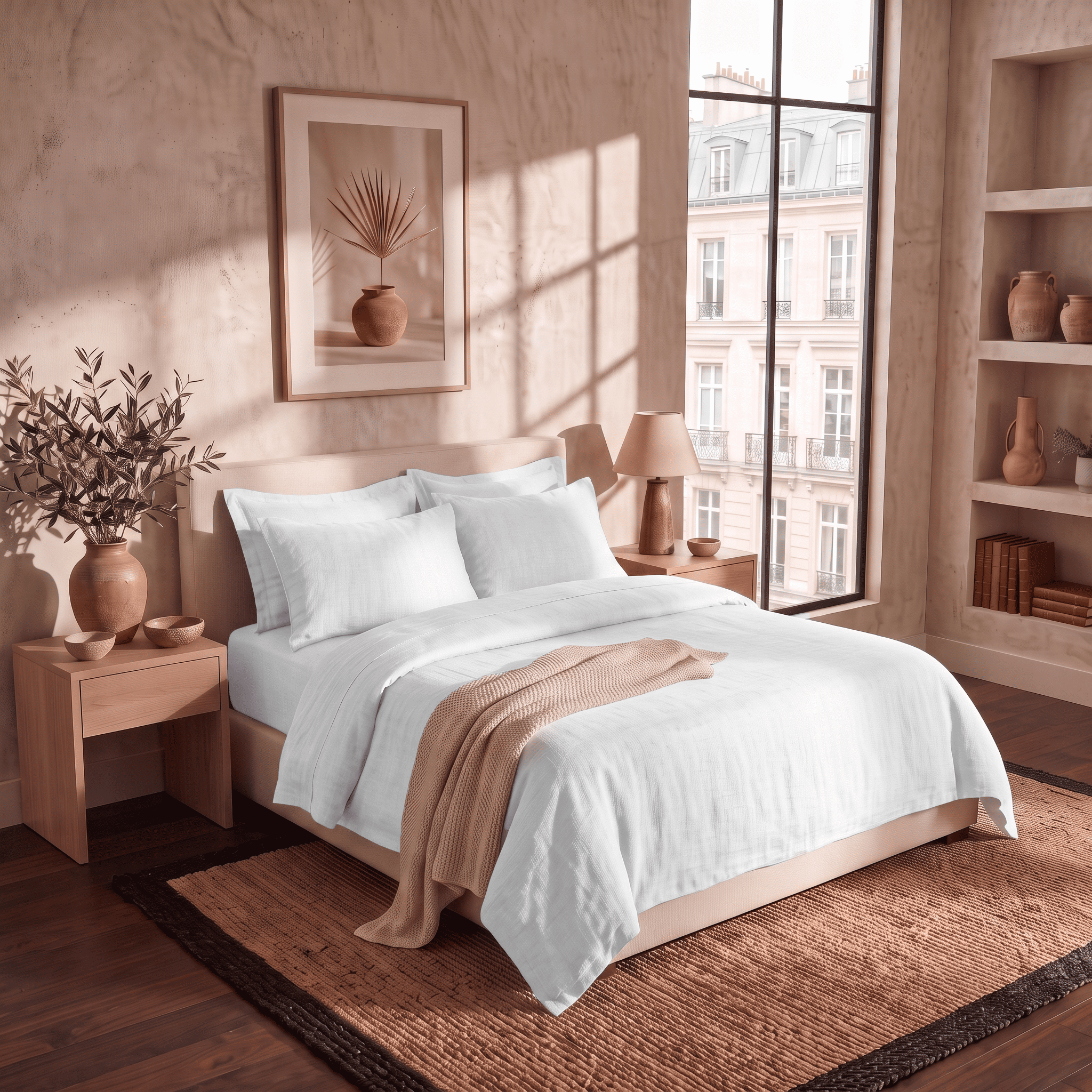 White European Linen Chambray Fitted Sheet