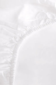 White Luxury Cotton Sateen Fitted Sheet