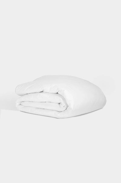 White Piped Percale Duvet Cover